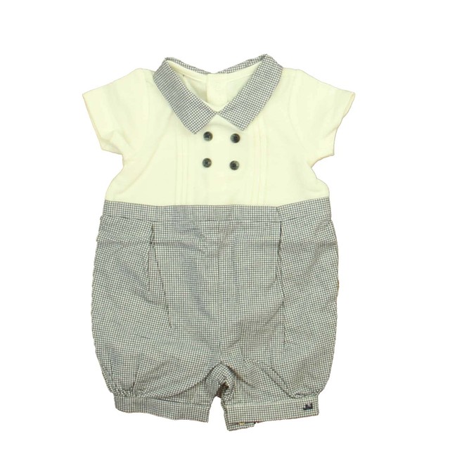 Janie and Jack White | Navy Romper 0-3 Months 