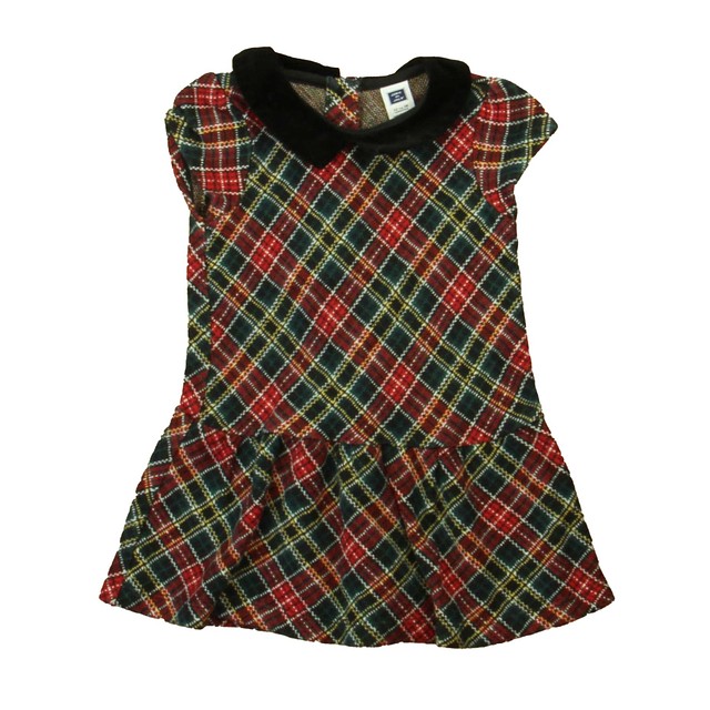 Janie and Jack Red | Green Plaid Dress 12-18 Months 