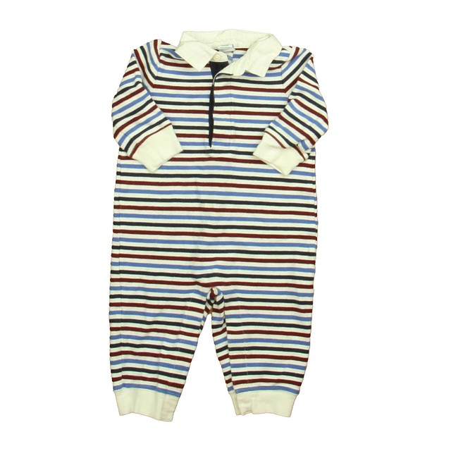Janie and Jack Blue | Maroon Stripe Long Sleeve Outfit 3-6 Months 