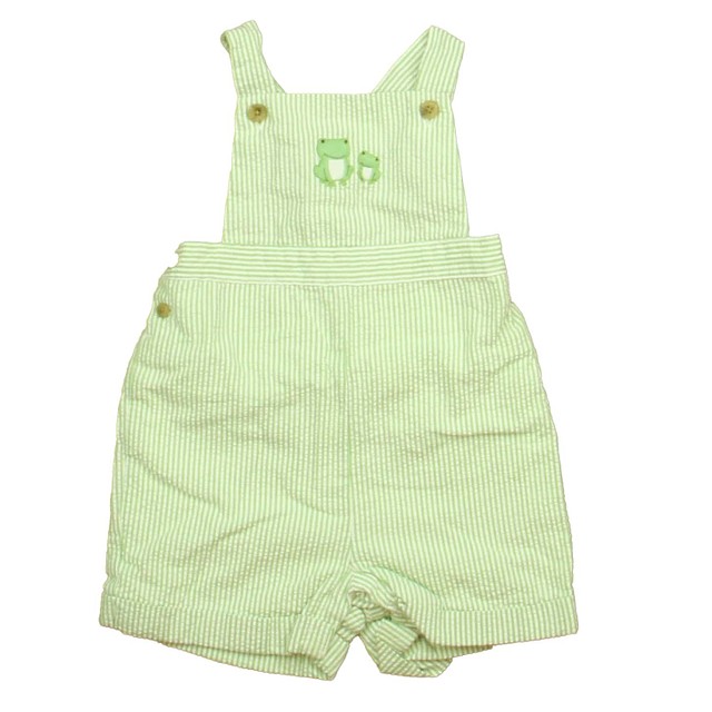 Janie and Jack Green | White Romper 3-6 Months 