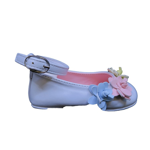 Janie and Jack White | Pink | Yellow Floral Shoes 3-6 Months 