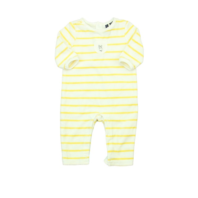 Janie and Jack White | Yellow Stripe Long Sleeve Outfit 3-6 Months 