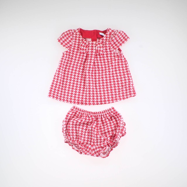 Janie and Jack 2-pieces Red | White Dress 3-6 Months 