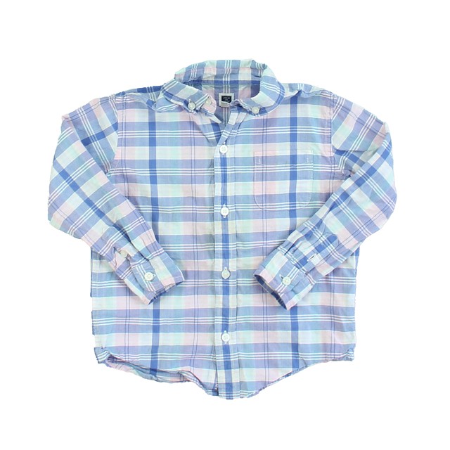 Janie and Jack Blue | Pink | Plaid Button Down Long Sleeve 3T 