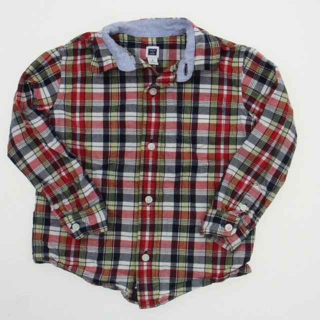 Janie and Jack Plaid Button Down Long Sleeve 3T 