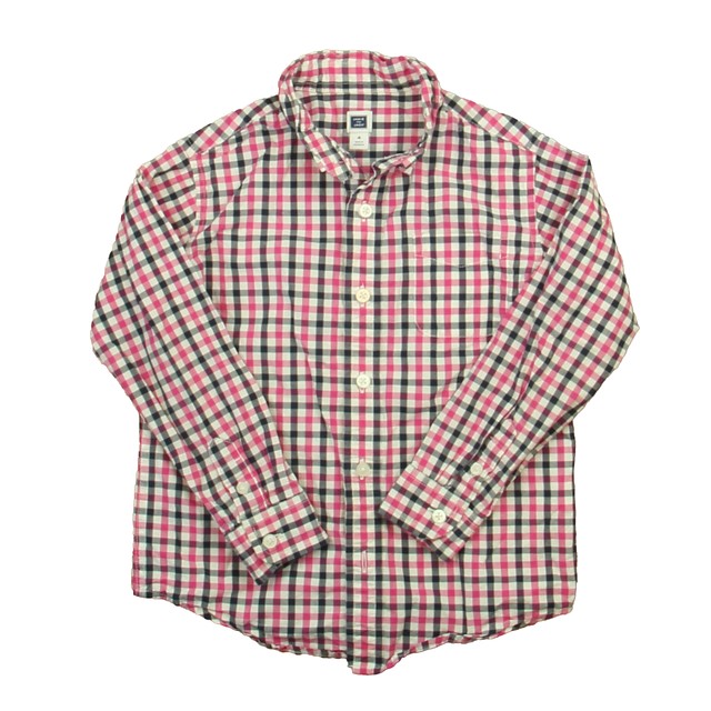 Janie and Jack Pink | Blue Button Down Long Sleeve 4T 