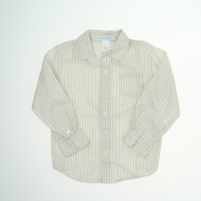 Janie and Jack Tan | Yellow Stripes Button Down Long Sleeve 4T 