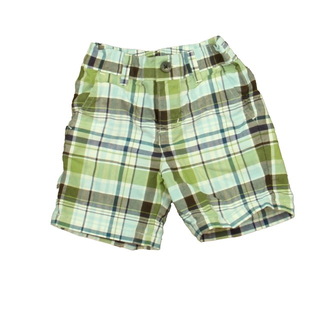 Janie and Jack Blue | Green Plaid Shorts 6-12 Months 