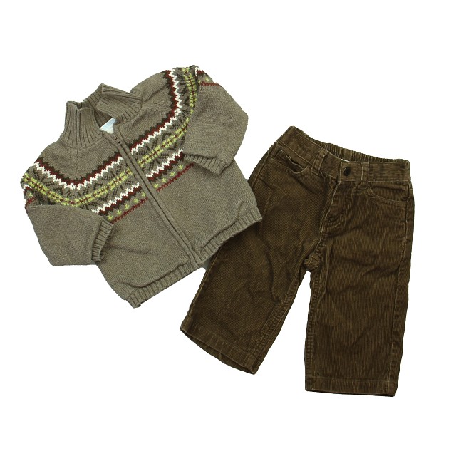 Janie and Jack 2-pieces Brown Apparel Sets 6-12 Months 