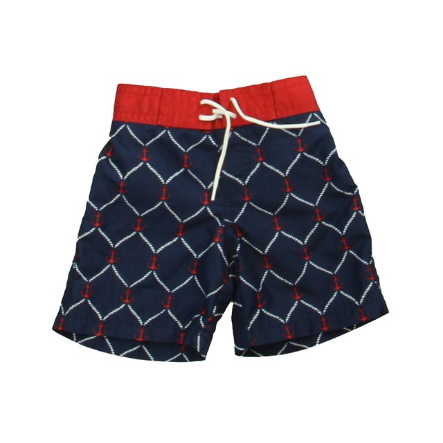 Janie and Jack Navy | Red Anchor Trunks 6-12 Months 