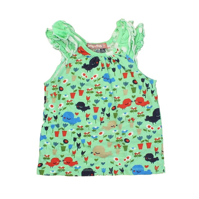 Jelly The Pug Green | Multi Tank Top 4T 