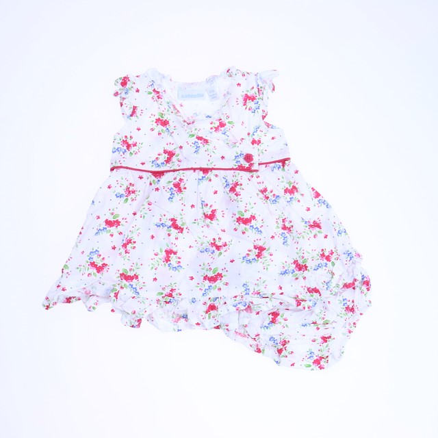 JoJo Maman Bebe white Flowered Dress 0-3 Months 