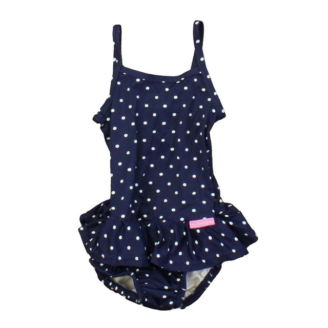 JoJo Maman Bebe Blue | White | Polka Dots 1-piece Swimsuit 6-12 Months 