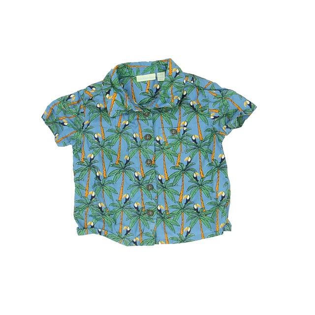 JoJo Maman Bebe Blue Toucans Short Sleeve Shirt 6-12 Months 