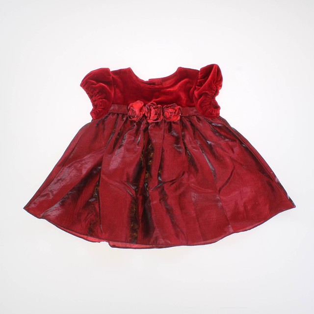 Jona Michelle Red with Flowers Special Occasion Dress 12 Months 