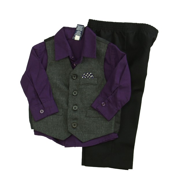 Jonathan Strong 3-pieces Black | Grey | Purple Special Occasion Outfit 18 Months 