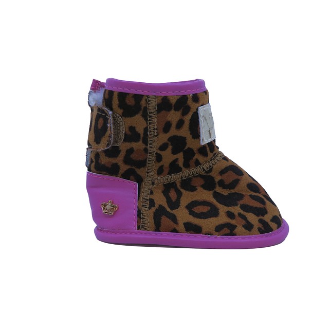 Juicy Couture Animal Print | Pink Booties 1 Infant 