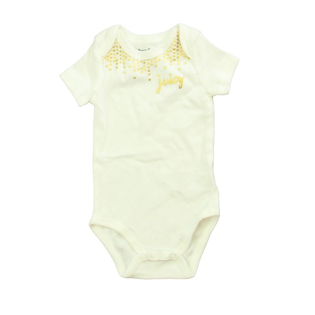 Juicy Couture White | Gold Onesie 3-6 Months 