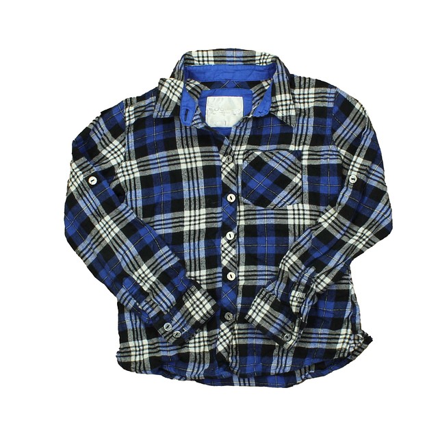 Justice Blue | Plaid Button Down Long Sleeve 6 Years 