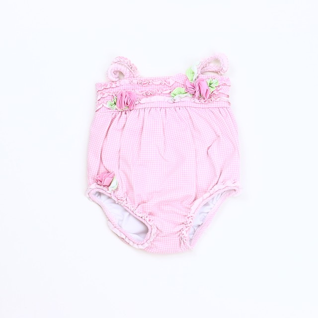 Kate Mack Pink/White 1-piece Swimsuit 6 Months 