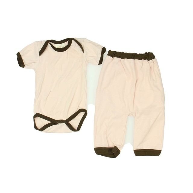 Kate Quinn | Earth Organic Baby Basics 2-pieces Pink | Brown Apparel Sets 0-3 Months 