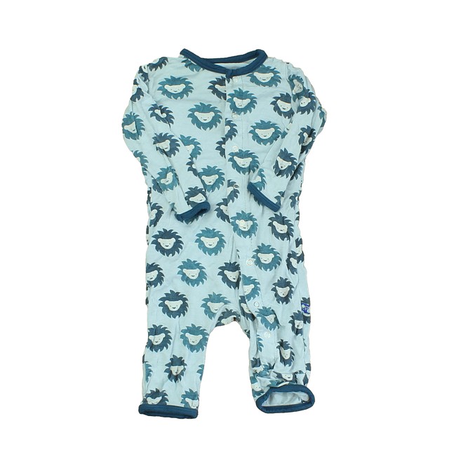 Kickee Pants Blue | Lion 1-piece Non-footed Pajamas 0-3 Months 