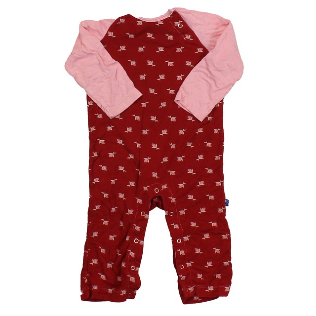 Kickee Pants Red | Pink 1-piece Non-footed Pajamas 3-6 Months 