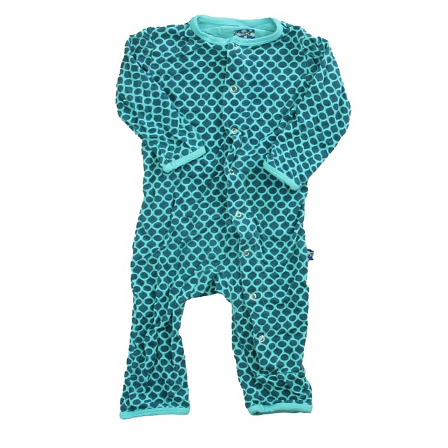Kickee Pants Teal 1-piece Non-footed Pajamas 3-6 Months 