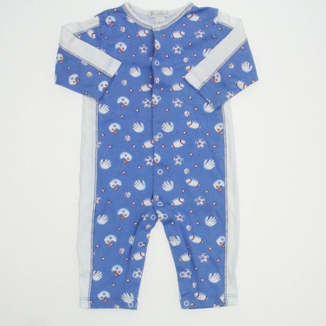 Kissy Kissy Blue | Sports 1-piece Non-footed Pajamas 6-9 Months 