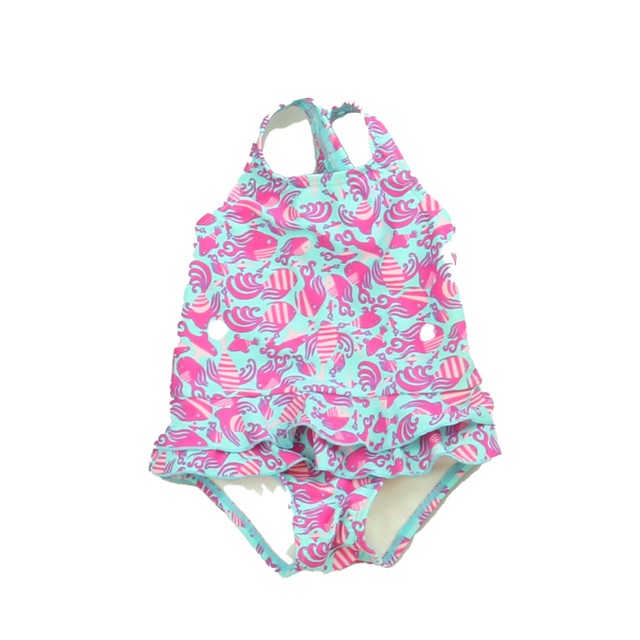 L.L. Bean Pink | Blue 1-piece Swimsuit 12 Months 