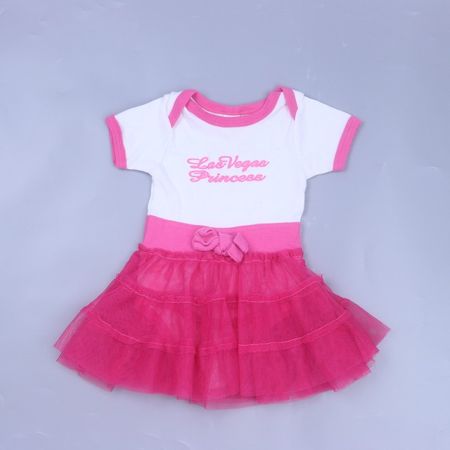Las Vegas Baby White | Pink Dress 9-12 Months 