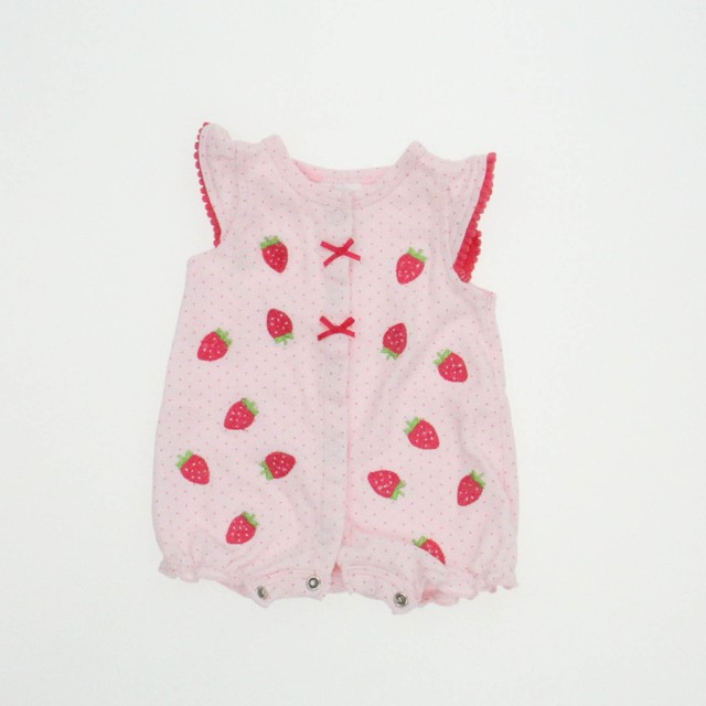 Laura Ashley Pink | Strawberries Romper 0-3 Months 