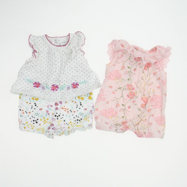 Laura Ashley Set of 2 White | Pink Romper 0-3 Months 