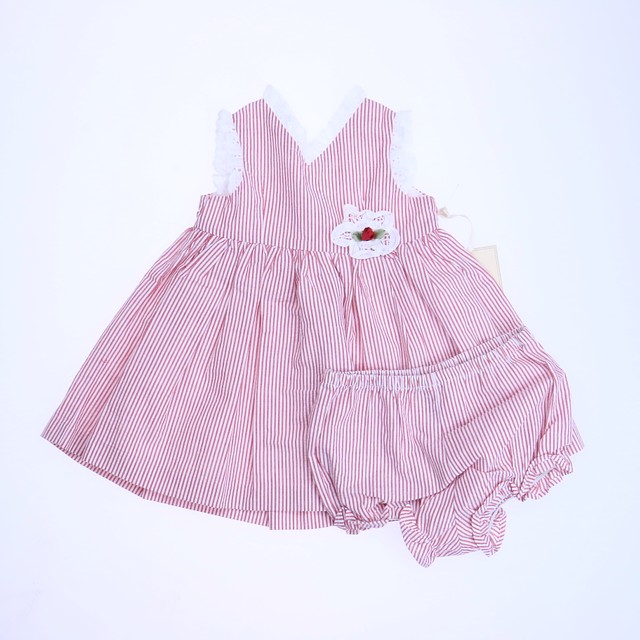 Laura Ashley 2-pieces Red | White Dress 12 Months 
