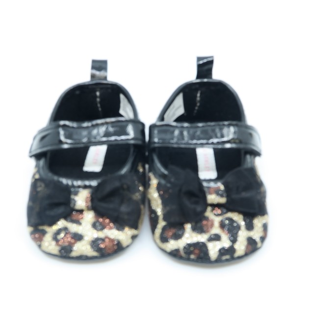 Laura Ashley Black Leopard Shoes 2 Infant 