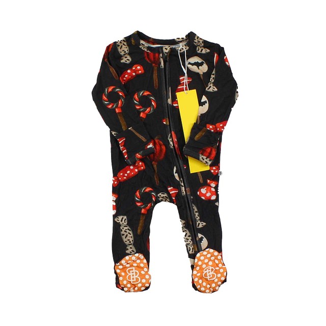 Little Bum Bums Black | Red | Bat 1-piece footed Pajamas 3-6 Months 