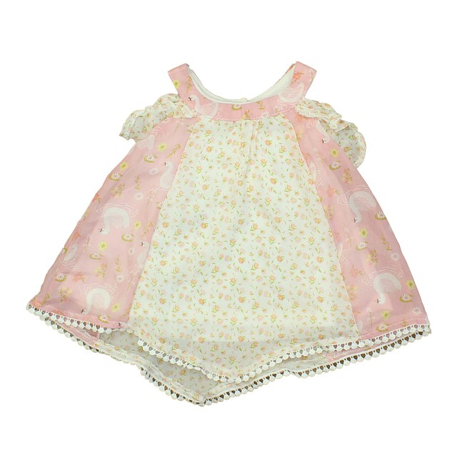Little Lass Pink | Tan | Floral Dress 18 Months 