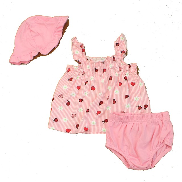 Little Lindsey 3-pieces Pink | Lady Bug Apparel Sets 0-6 Months 