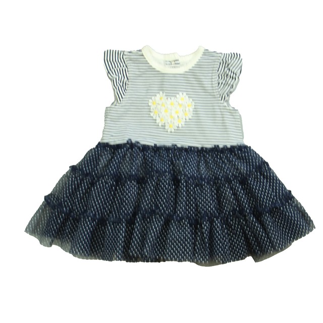 Little Me Navy | White | Yellow Dress 12 Months 