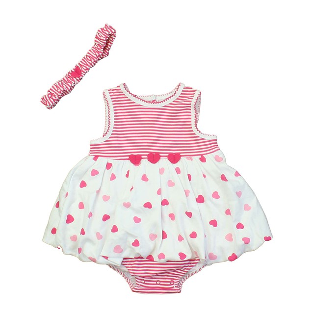 Little Me 2-pieces Pink | White | Stripe Romper 12 Months 