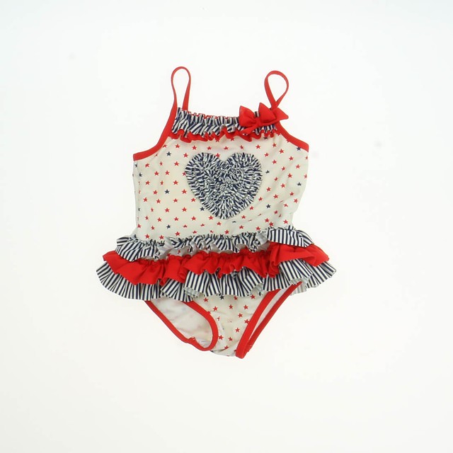 Little Me Red | White | Blue 1-piece Swimsuit 18 Months 