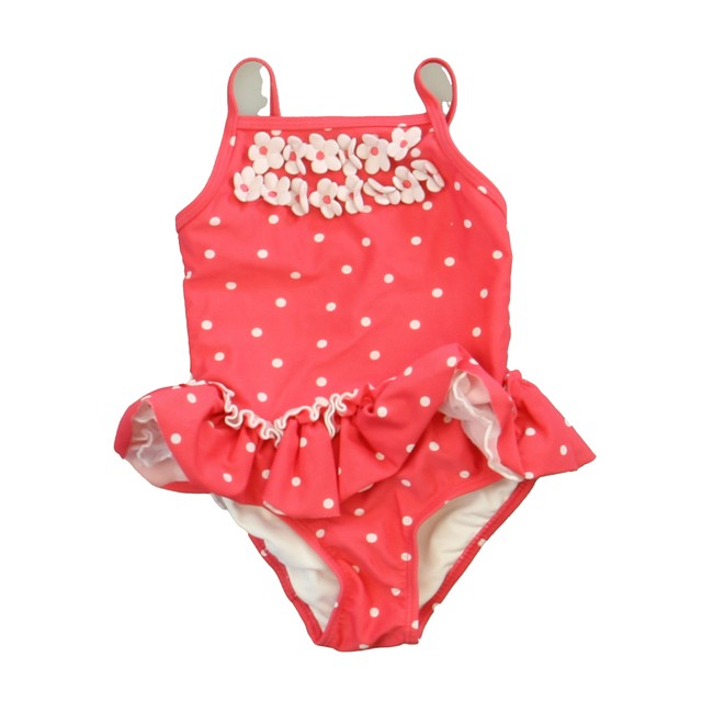 Little Me Pink | White 1-piece Swimsuit 24 Months 
