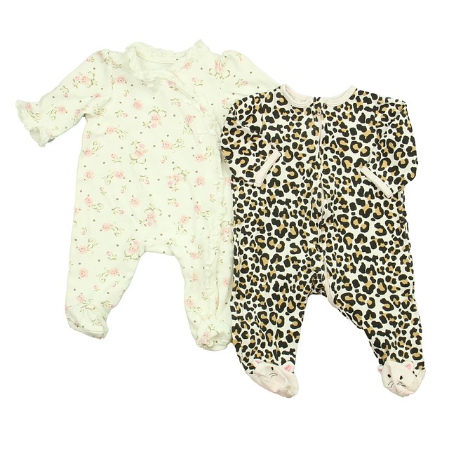 Little Me Set of 2 Pink Leopard | Floral Long Sleeve Outfit 3 Months 