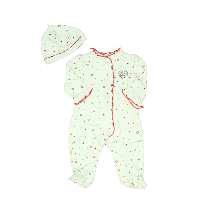 Little Me 2-pieces White | Red | Silver Long Sleeve Outfit 3 Months 