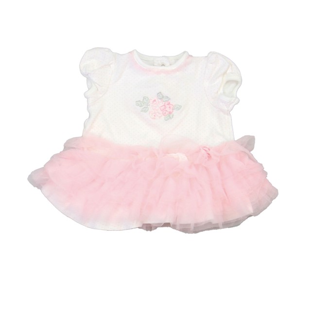 Little Me Pink | White Dress 6 Months 
