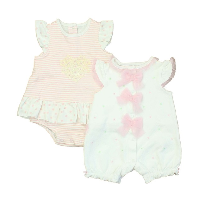 Little Me Set of 2 Pink | White Romper 6 Months 