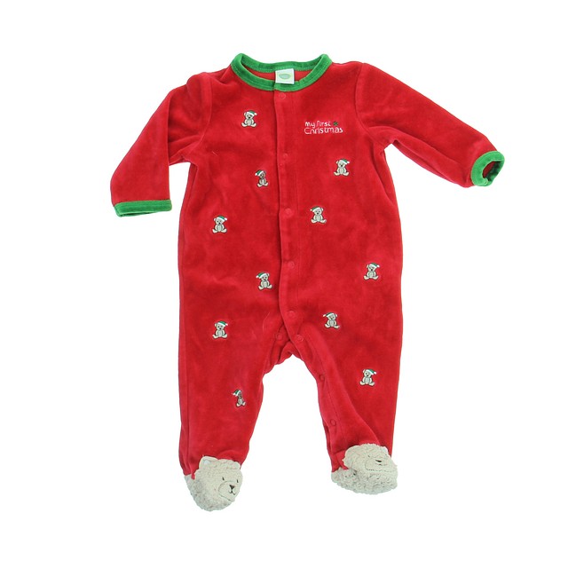 Little Me Red | Green | Teddy Bear | First Christmas Long Sleeve Outfit 6 Months 