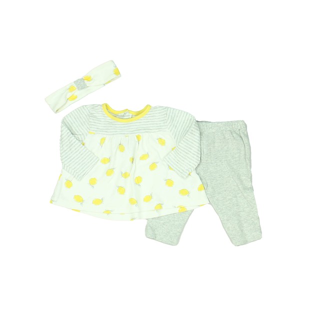 Little Me 3-pieces White | Yellow | Gray Apparel Sets 6 Months 
