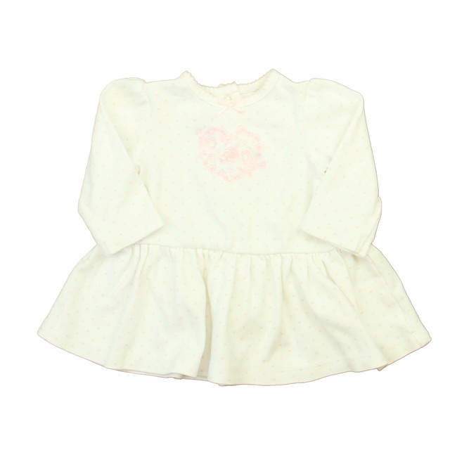 Little Me White | Pink Long Sleeve Shirt 9 Months 