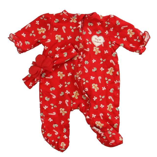 Little Me 2-pieces Red Gingerman Long Sleeve Outfit Newborn 